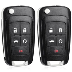 CAUORMOTE front view of two flip key fobs showing buttons and chrome accent for easy replacement