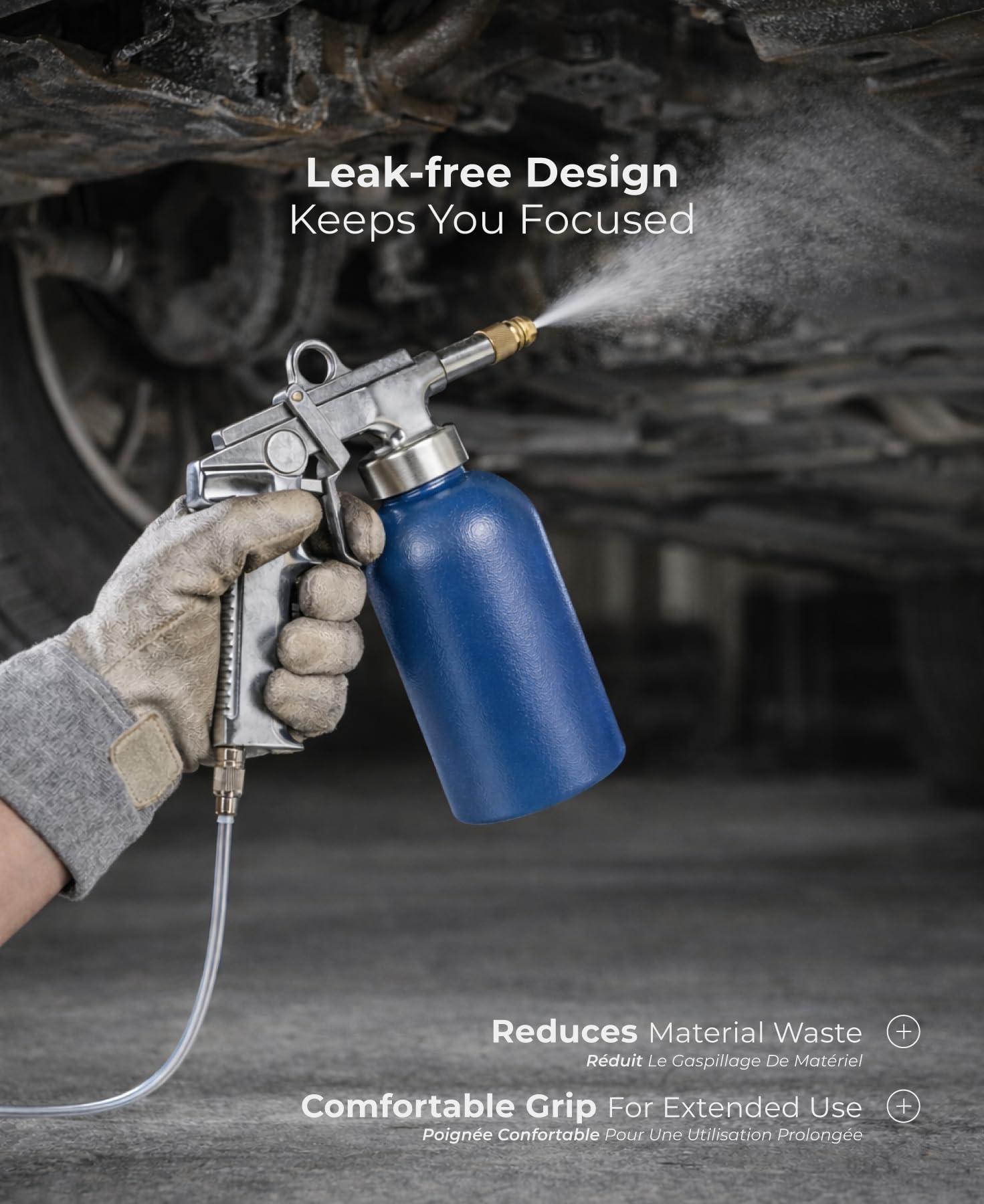 Caute PTFE tape at connection showing leak prevention benefit