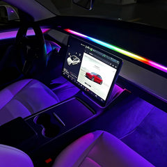 CCBASEBALL dashboard front view showing ambient lighting enhancing cabin mood