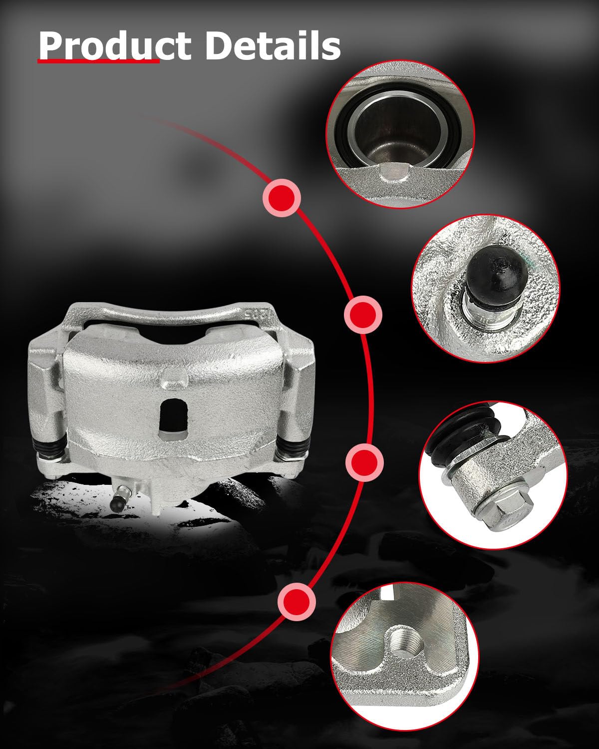 cciyu caliper hardware and box contents showing complete install kit advantage