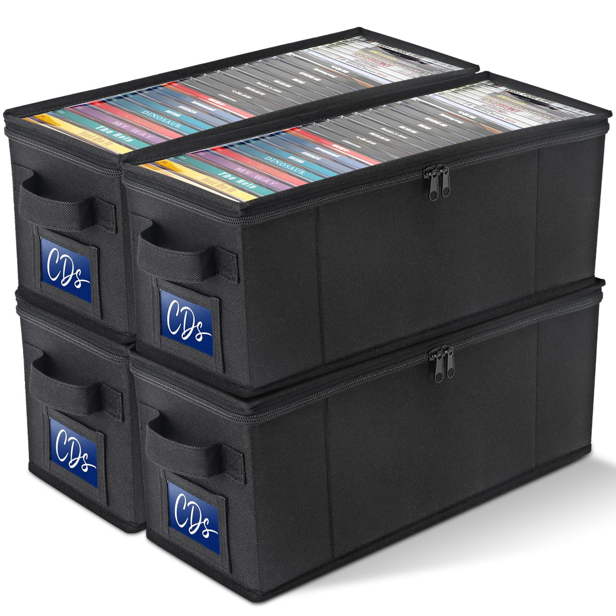 CCidea front view of four boxes showing clean organization and quick access