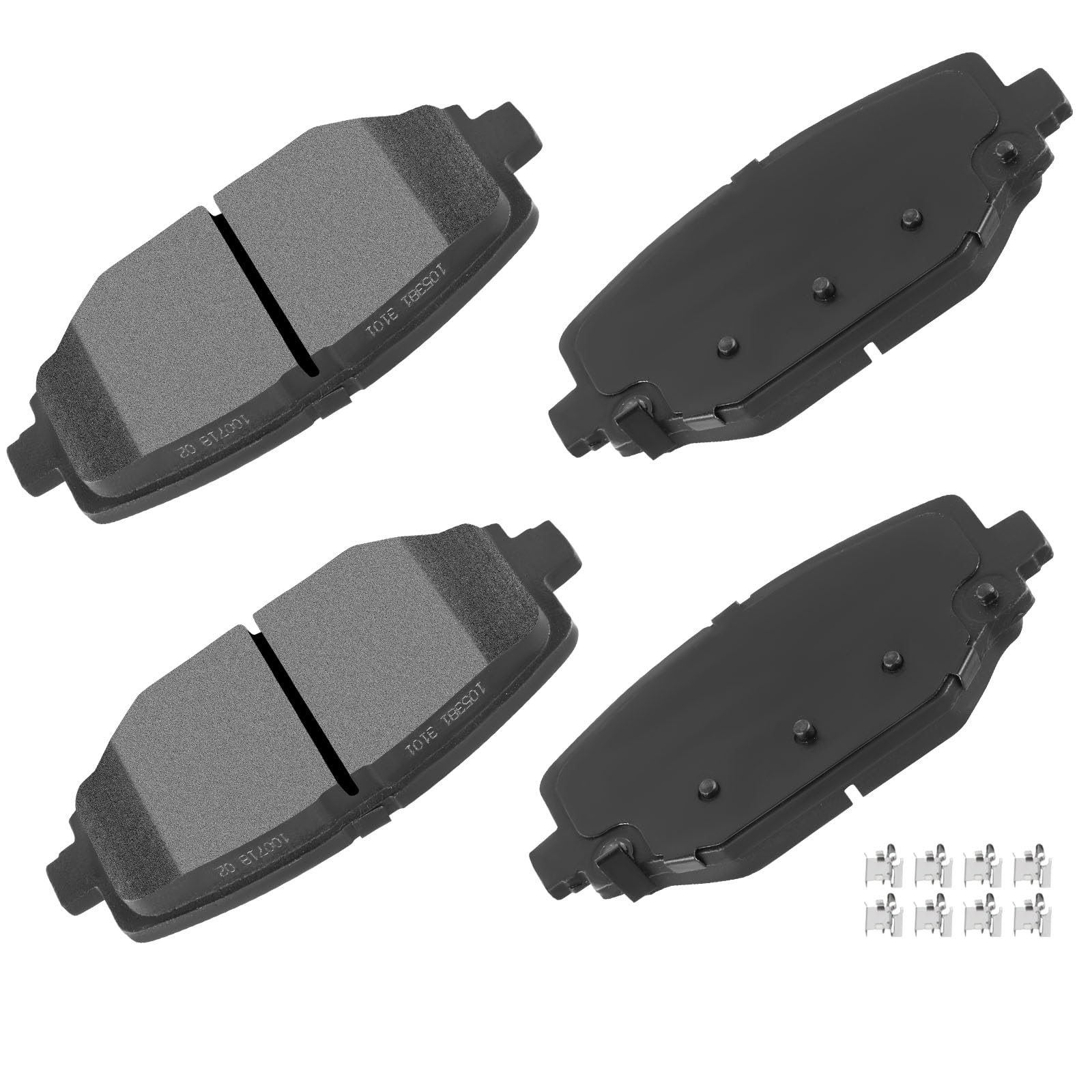 cciyu D1596 front packaging showing complete 4PCS rear pad kit and fitment
