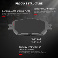 cciyu pad backplate with gasket detail reducing vibration and noise