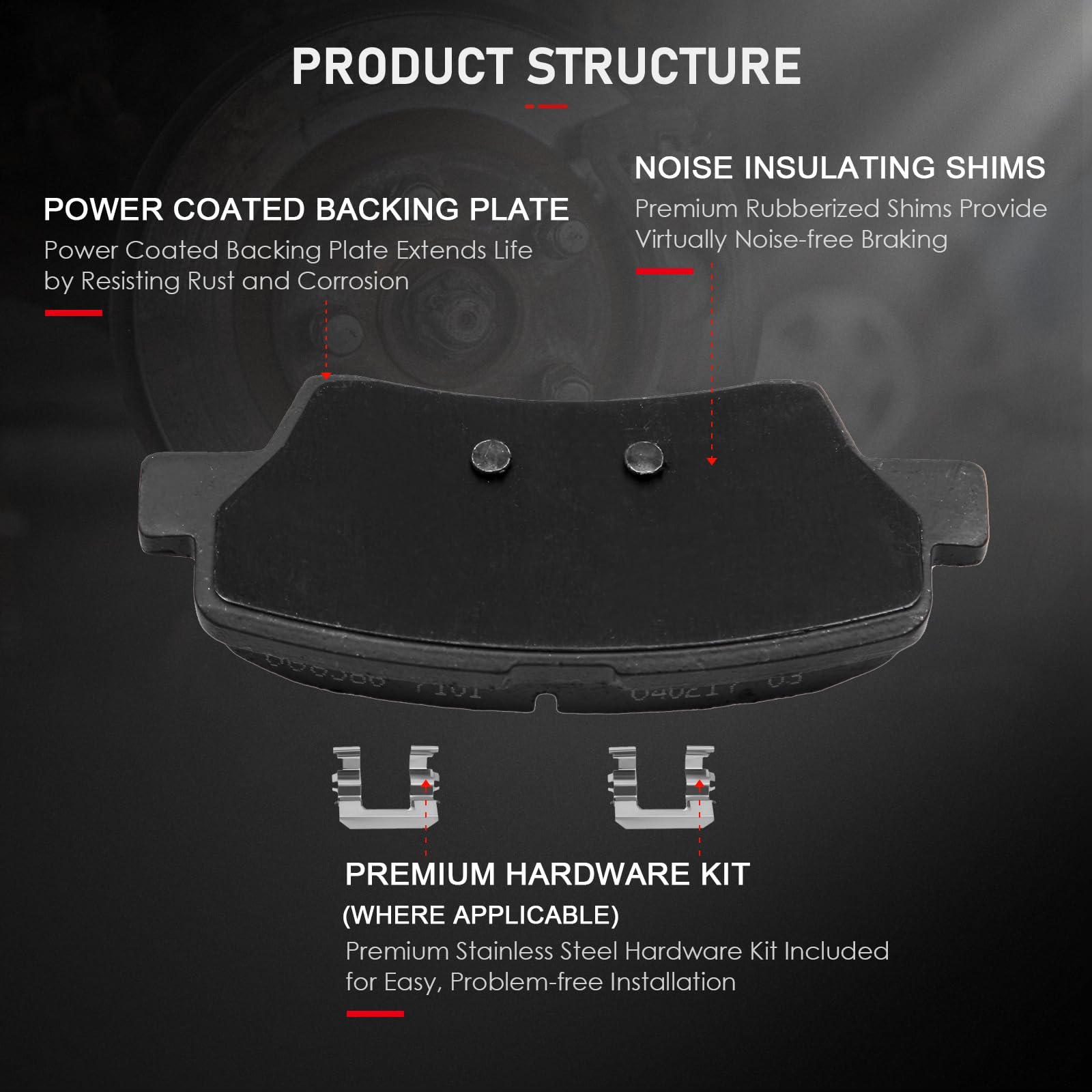 cciyu pad backing plate with gasket detail illustrating vibration damping to lower noise