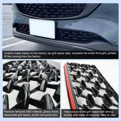 CDEFG grill inserts held by hand showing size and snap-in fitment