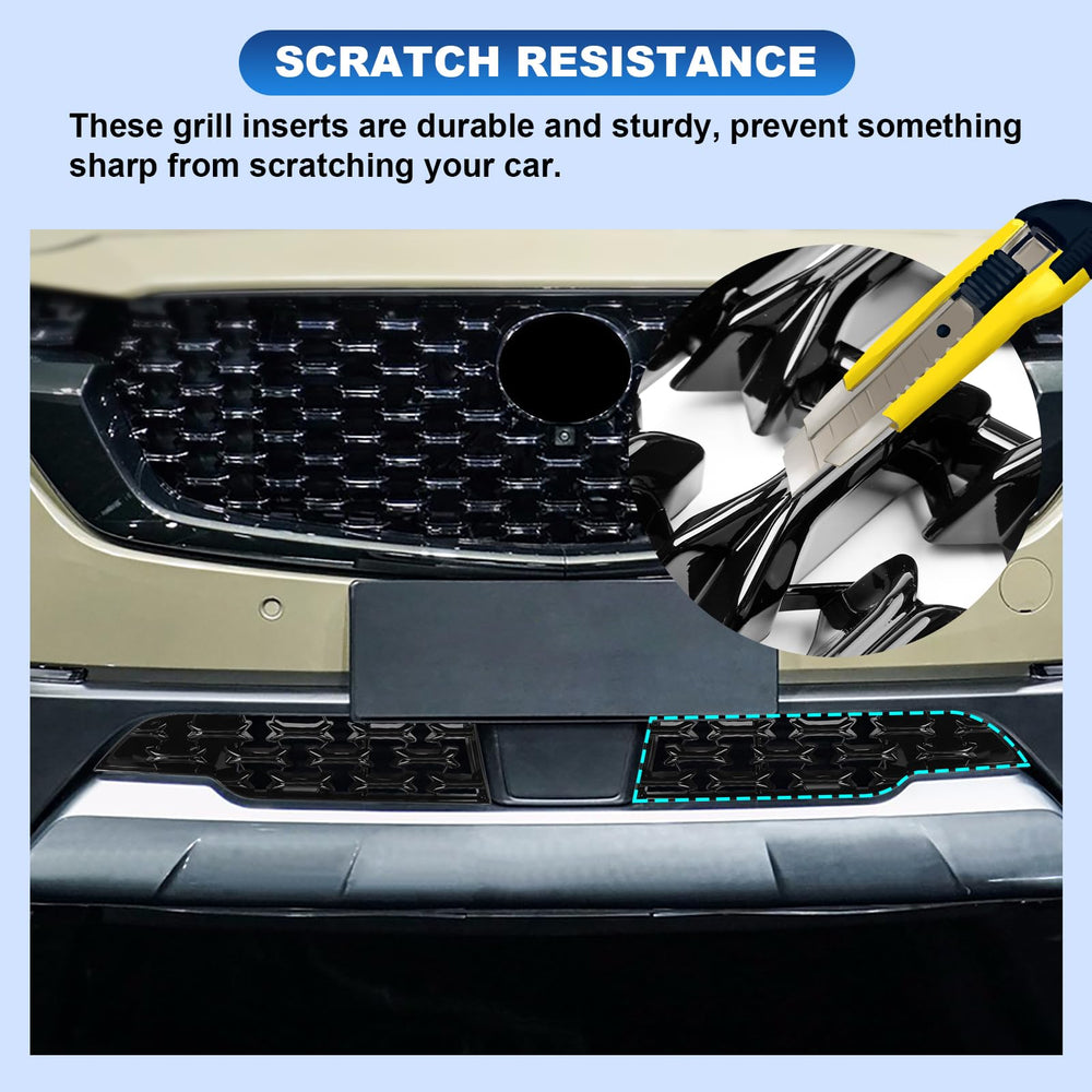 CDEFG grill insert next to ruler showing scale for accurate sizing and fitment