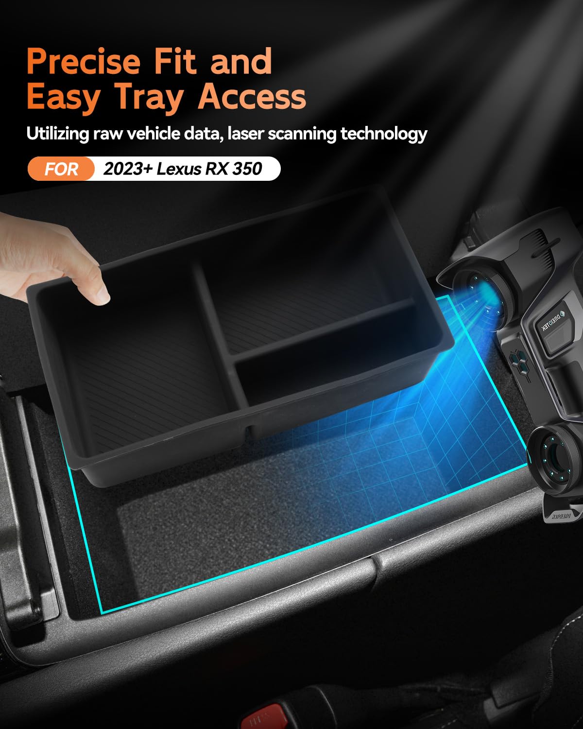 CDEFG installed in Lexus RX console providing a snug, rattle-free benefit