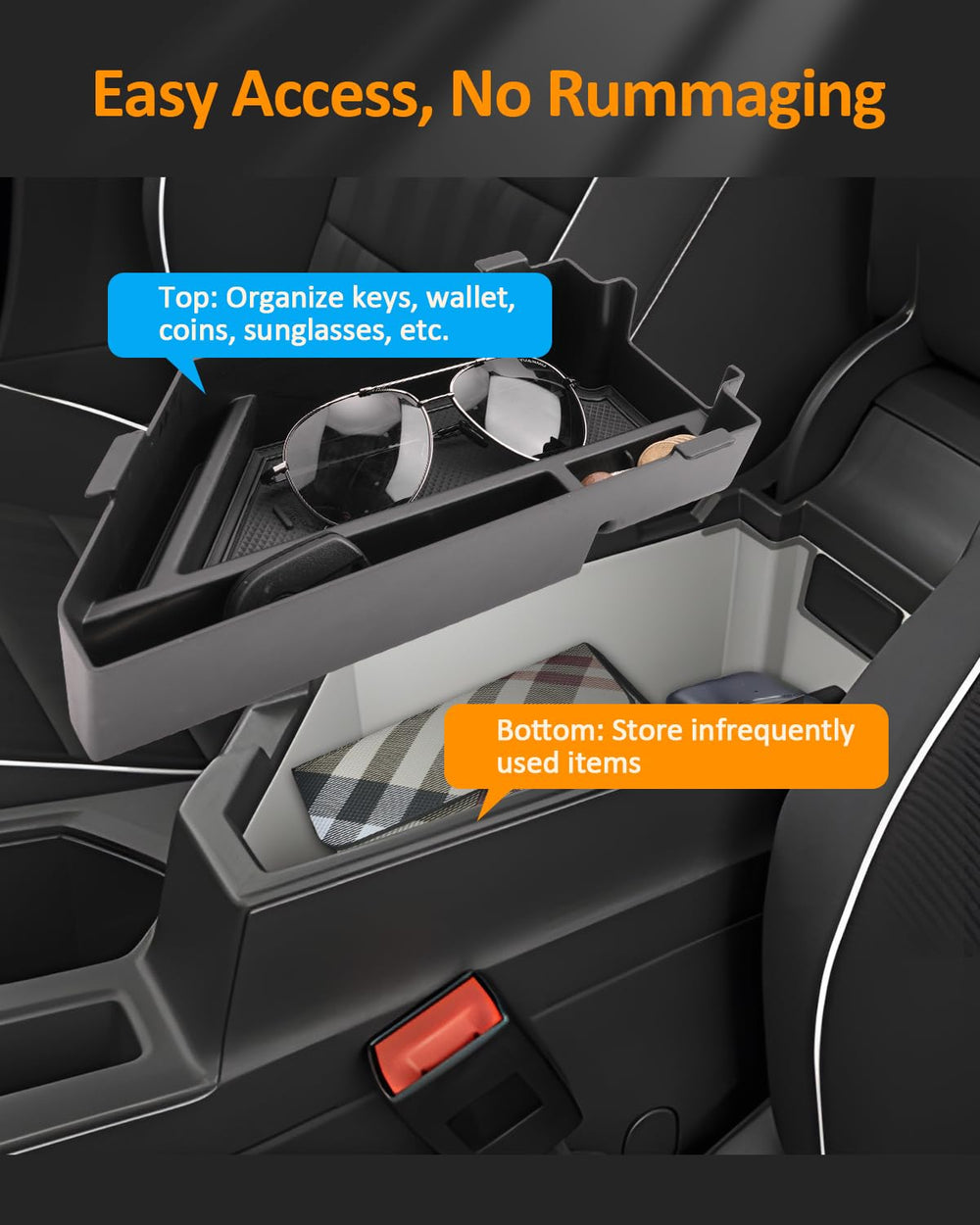 CDEFG removable rubber padding detail preventing rattles and securing items