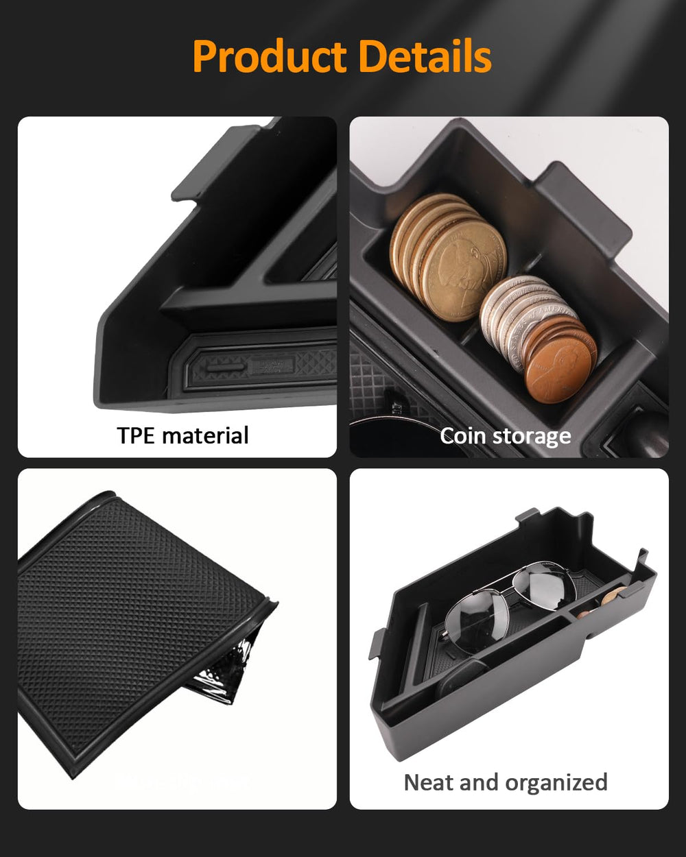 CDEFG tray next to ruler illustrating exact-fit dimensions for confidence