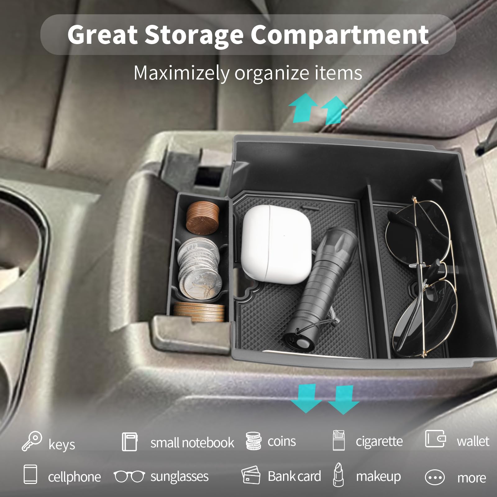CDEFG nonslip mats detail preventing items from sliding during drives