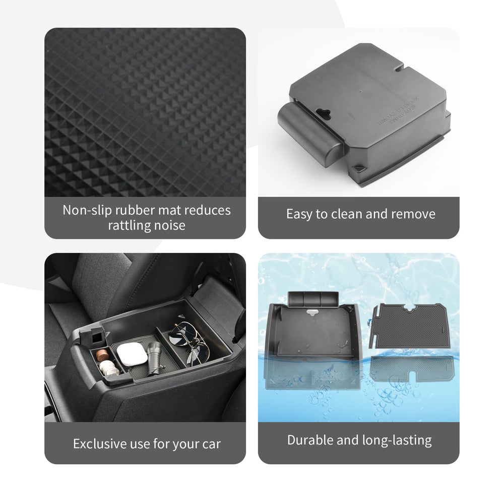 CDEFG tray holding phone and cables for quick reach and protection