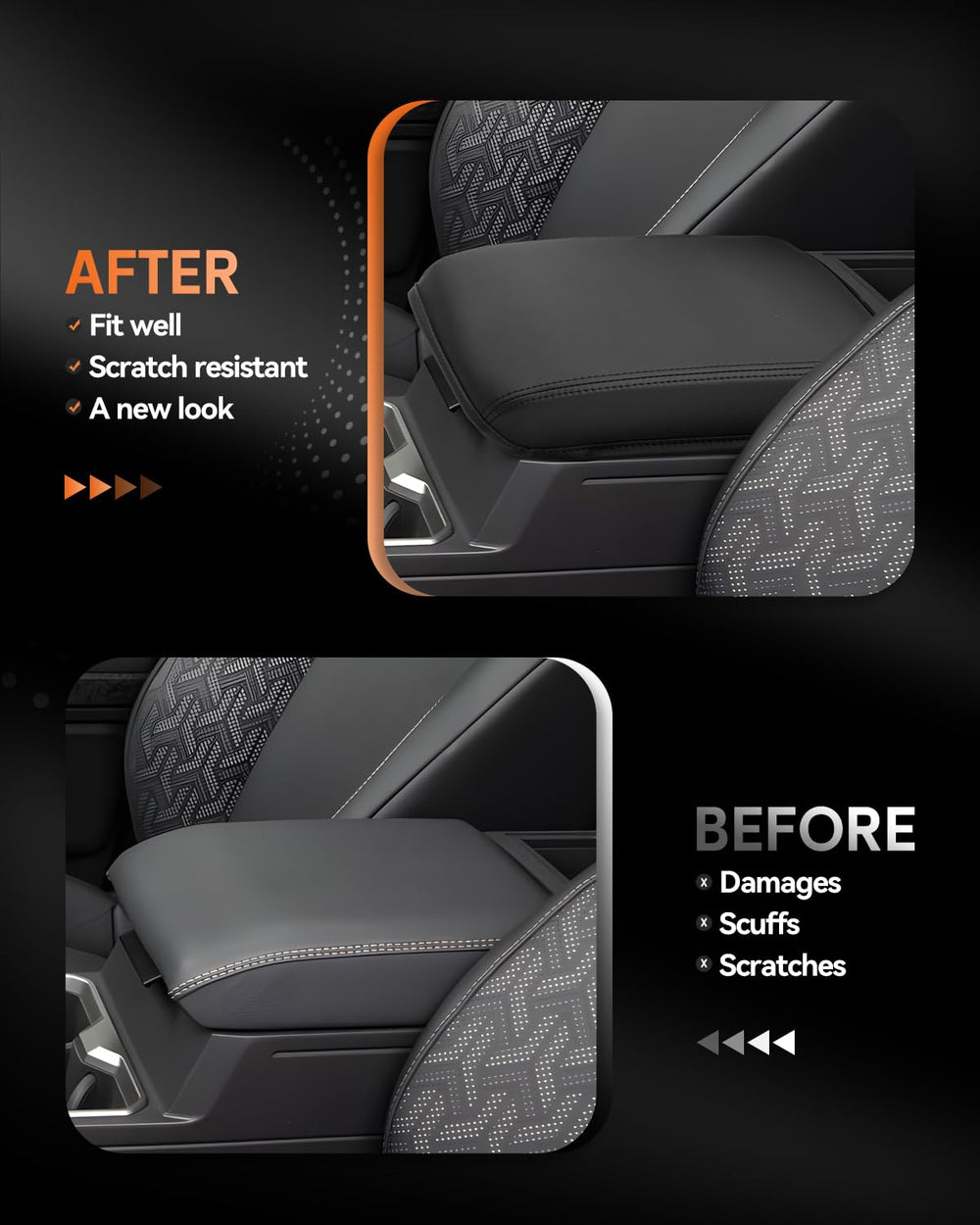 CDEFG cover being fitted to Tacoma console demonstrating easy Velcro installation