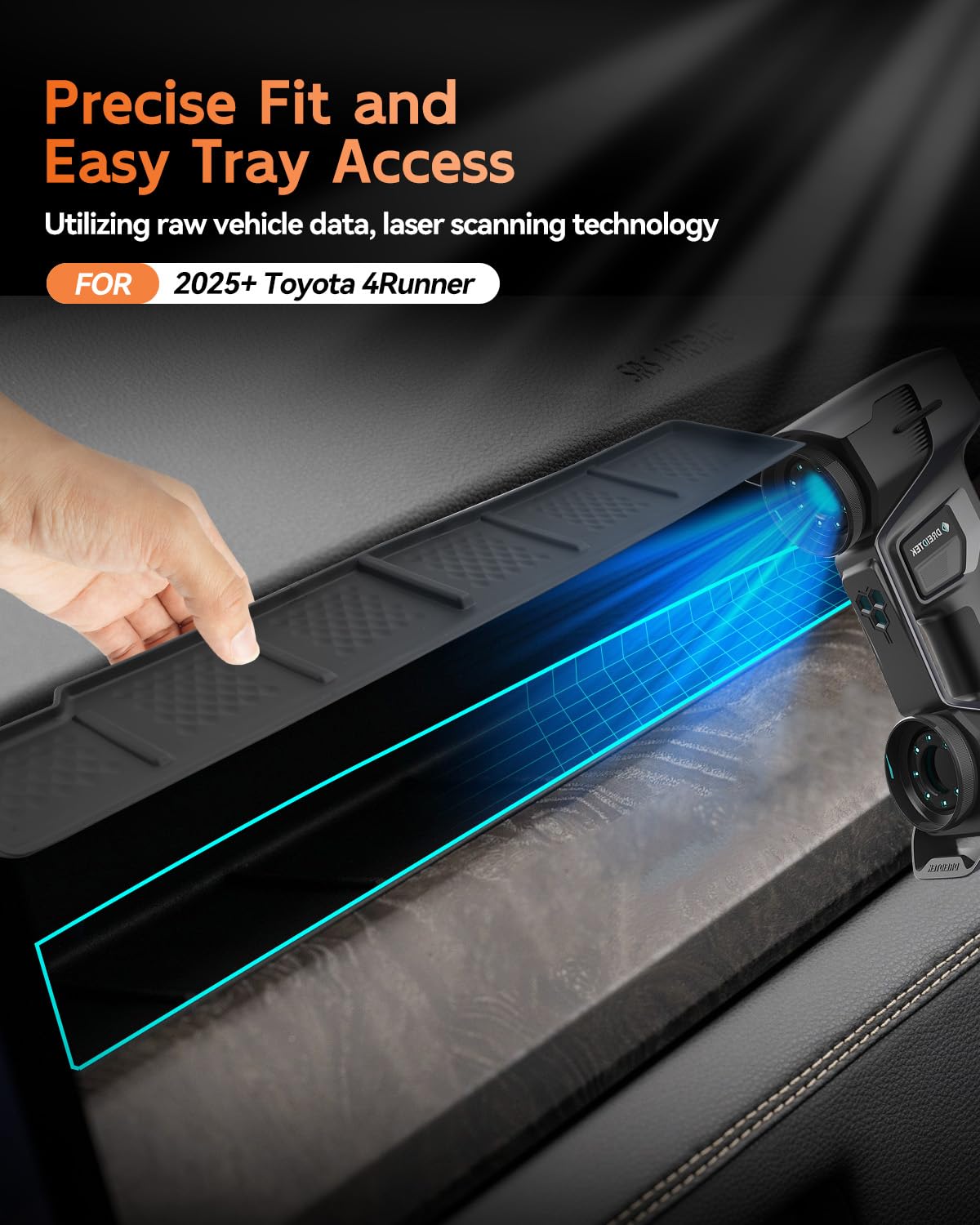 CDEFG tray installed in 4Runner passenger shelf reduces rattles