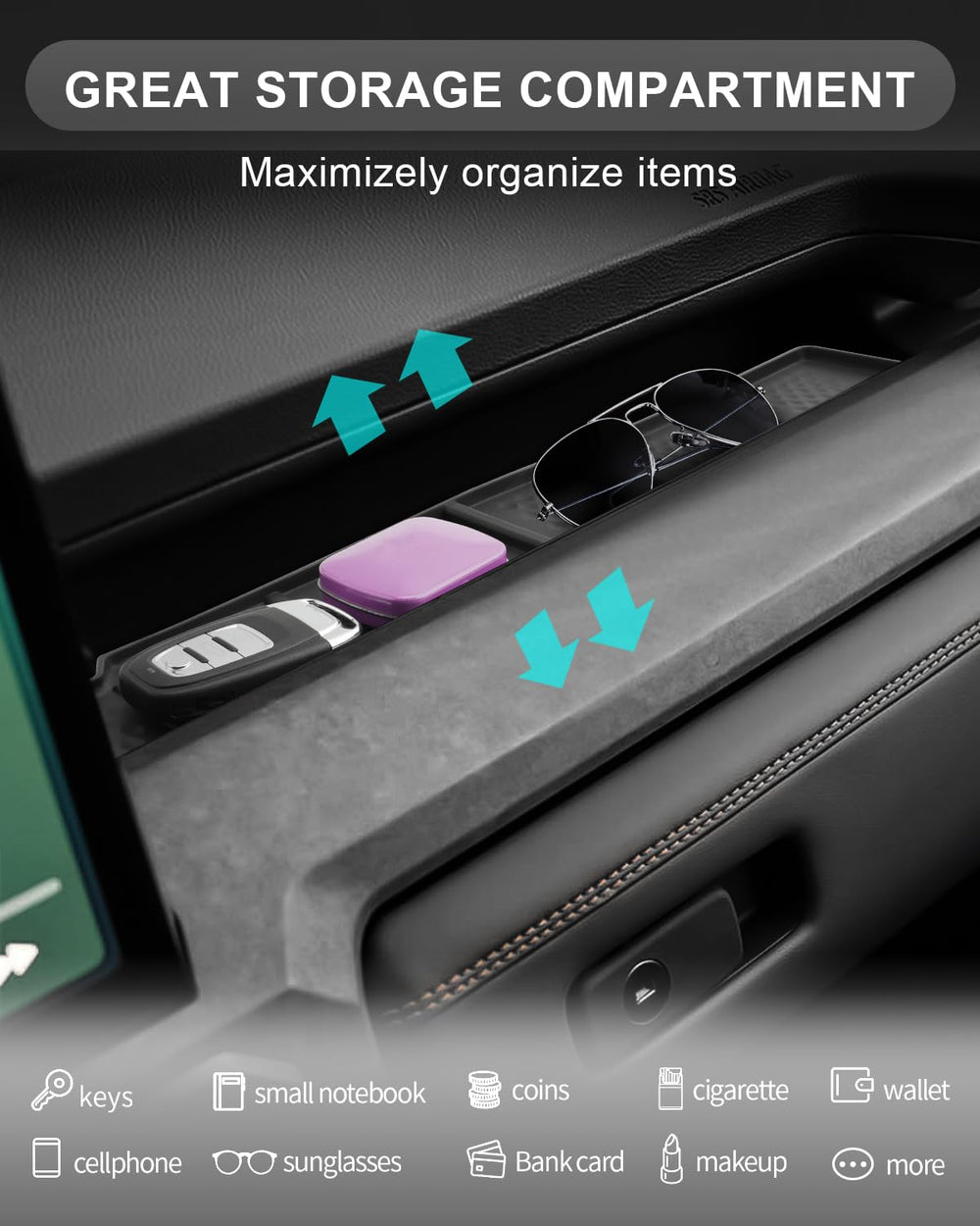 CDEFG tray installed in 2026 Tacoma console for organized cabin