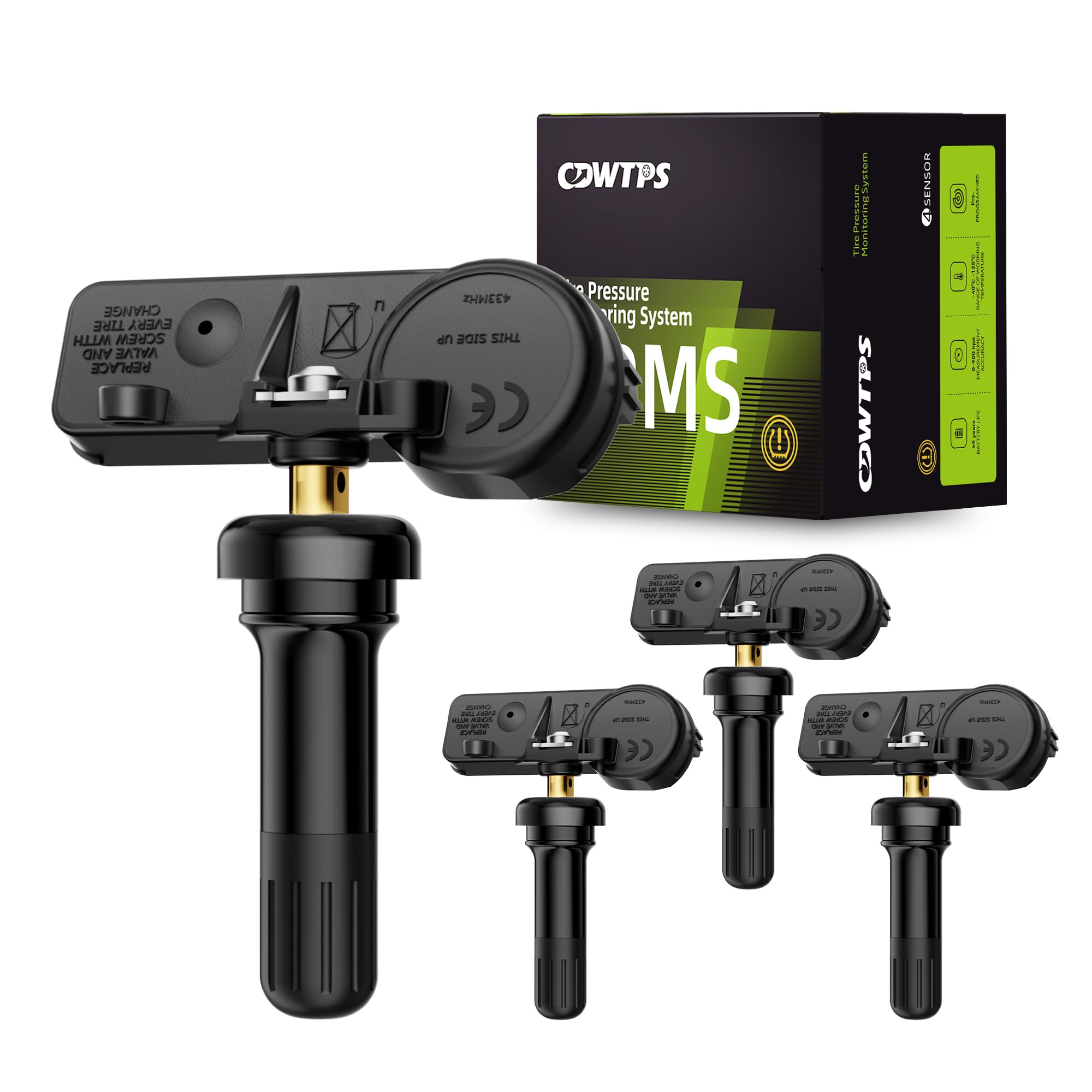 CDWTPS front packaging showing TPMS sensor and benefits