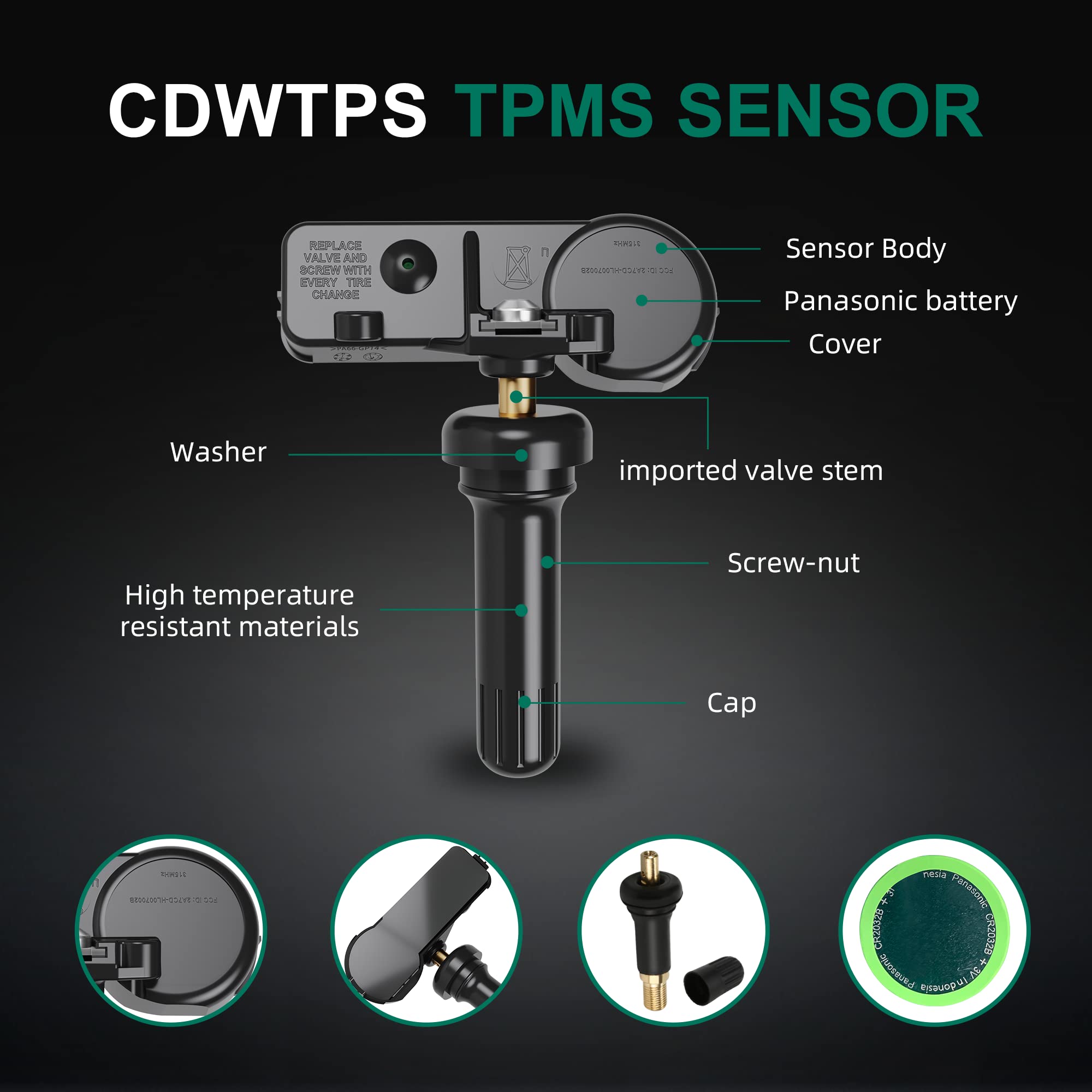 CDWTPS sensor installed on wheel demonstrating fit and easy replacement benefit