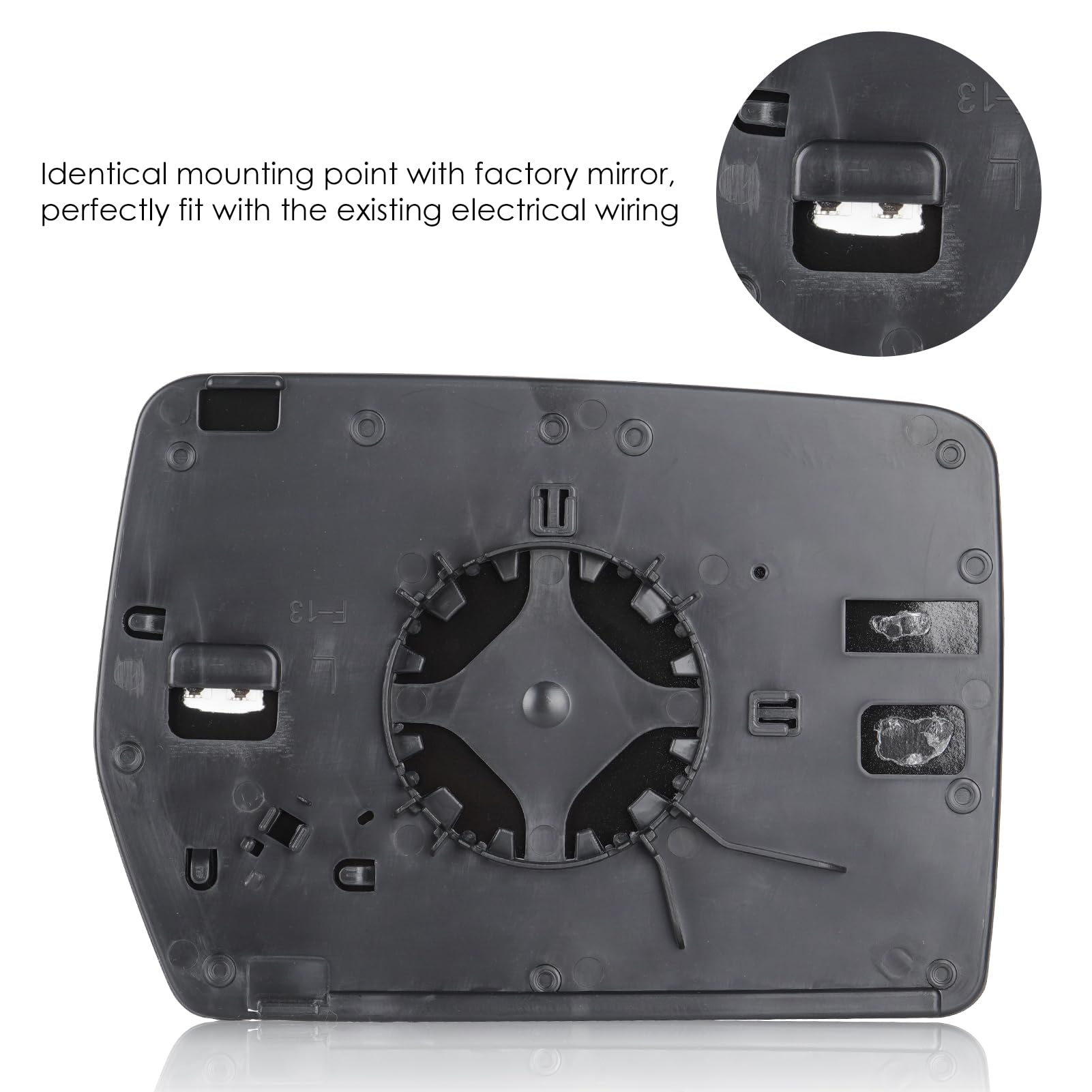 Cenfeild mirror glass snapped into F-150 housing restoring original appearance