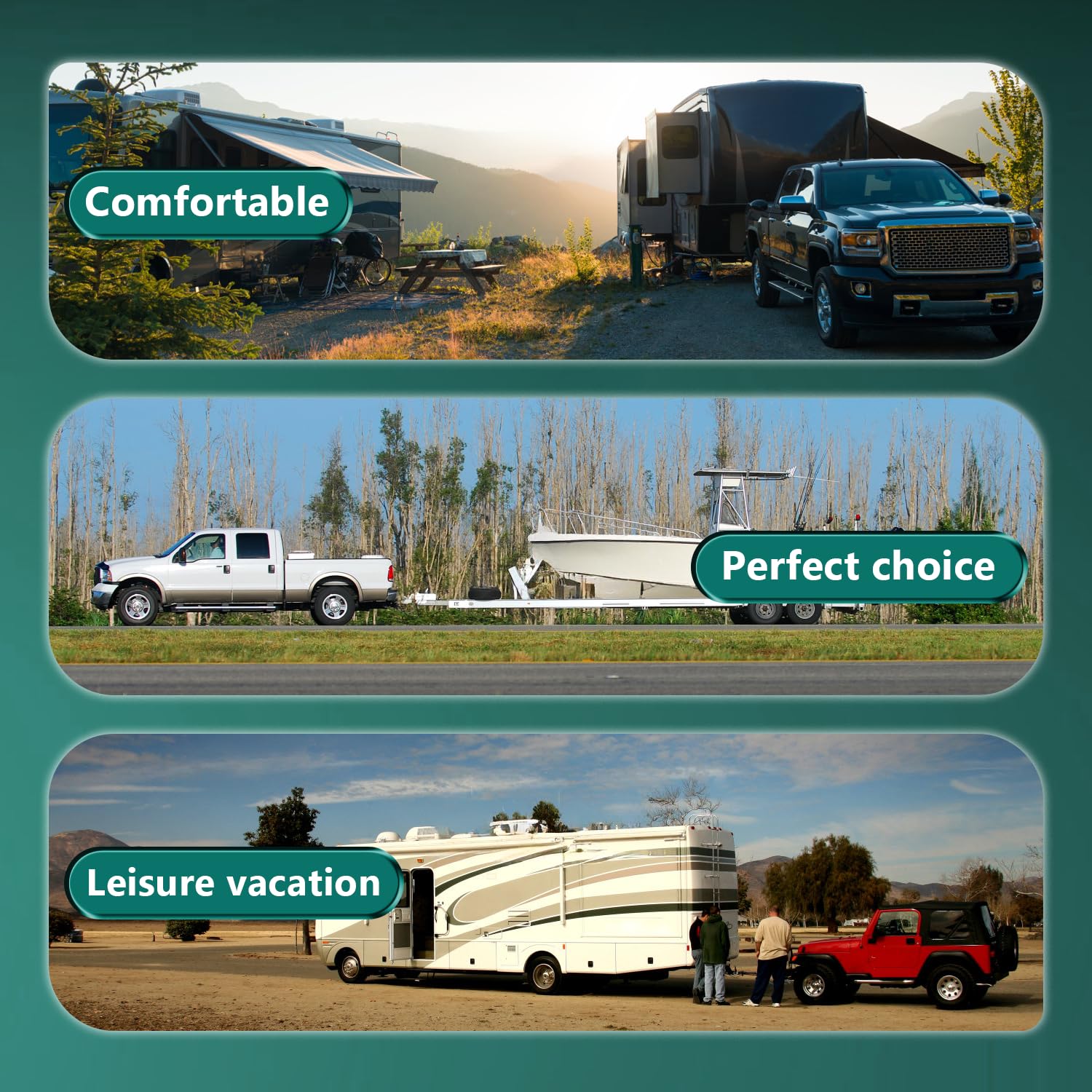 Cenipar on a parked trailer in campsite showcasing visible theft deterrence