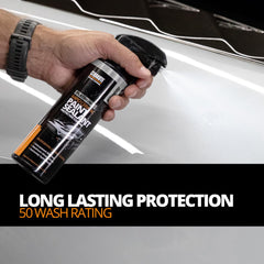 CERAKOTE being sprayed and buffed on a car panel for quick results