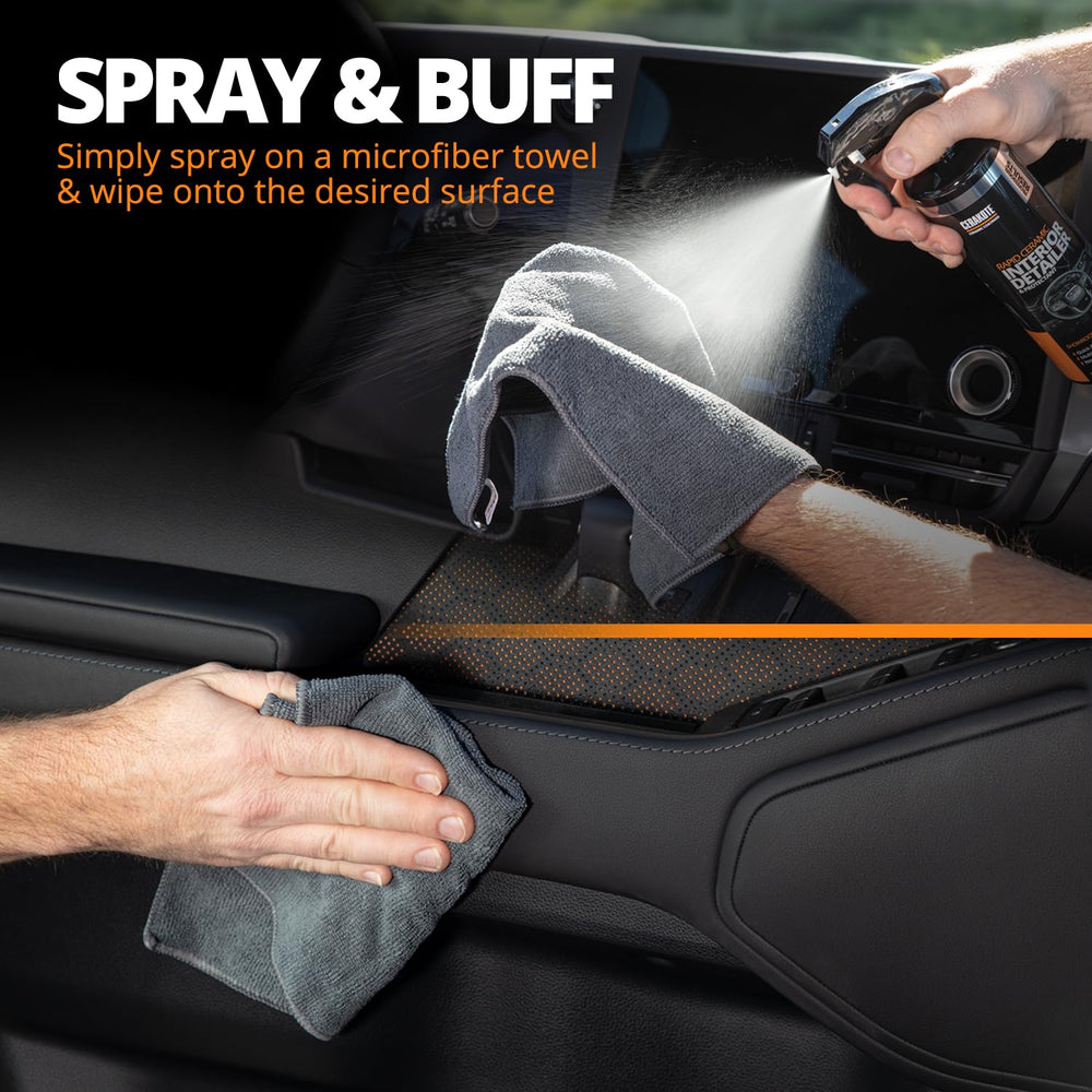 CERAKOTE being wiped on a dashboard for quick clean and protect