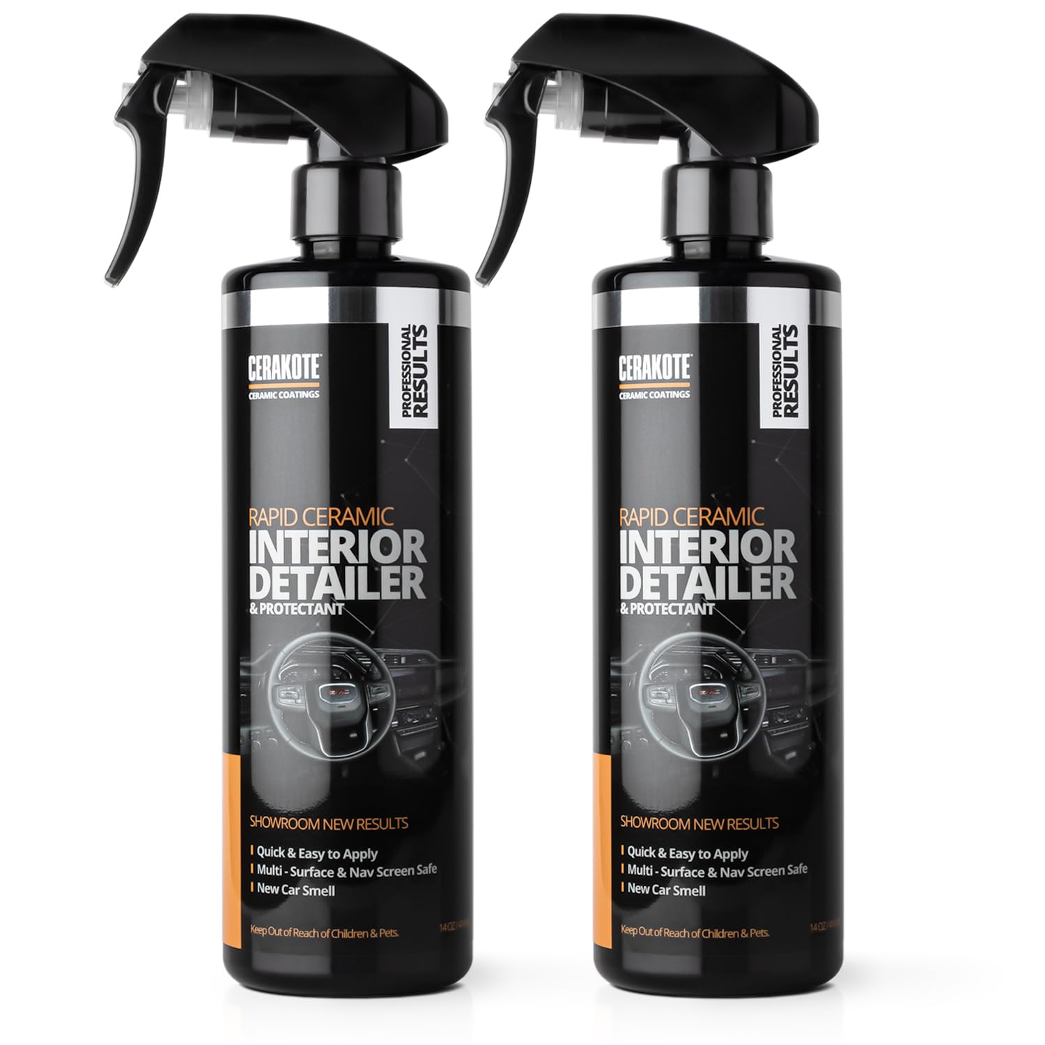 CERAKOTE front label two-pack showing product identity and benefits