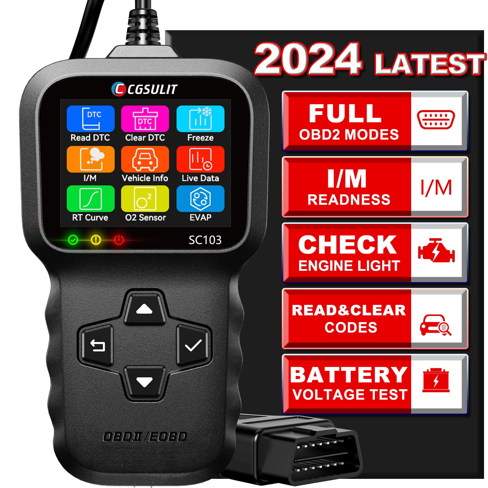 CGSULIT SC103 front display showing color screen and menus for quick reading