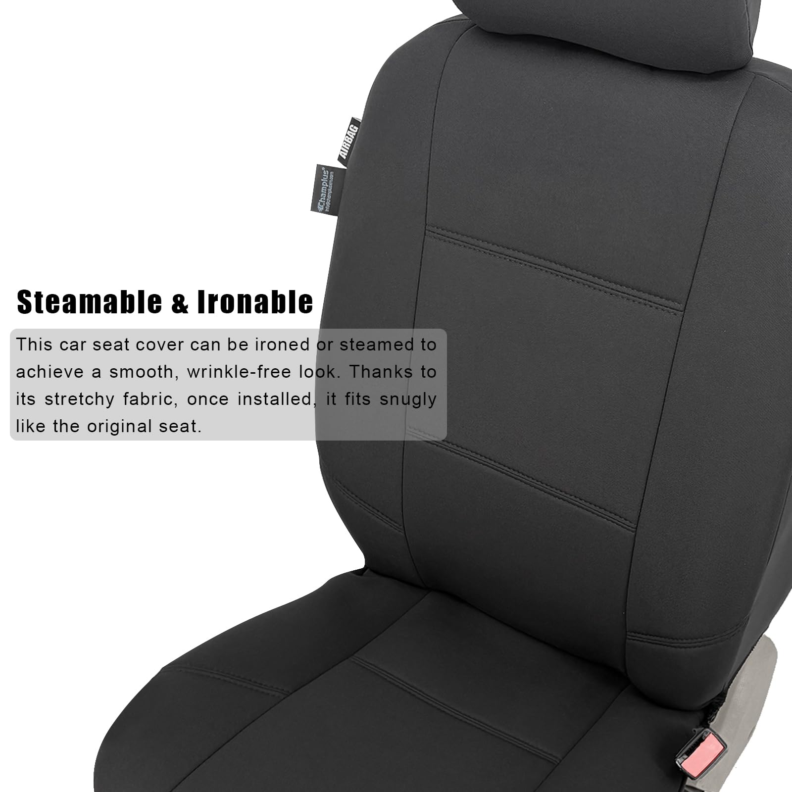 Champlus backrest mesh vents highlighting airflow and cooling benefit