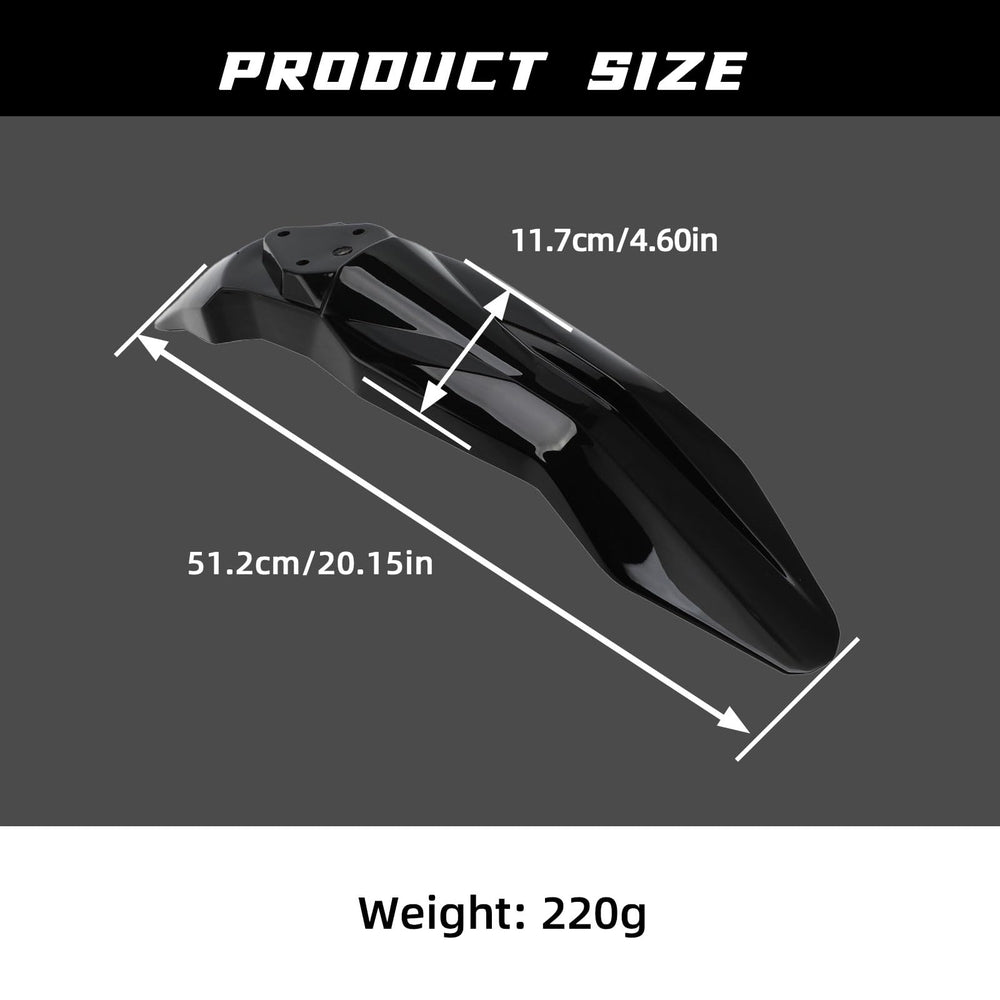 CHANGCHENG front fender next to ruler showing size and wheel clearance