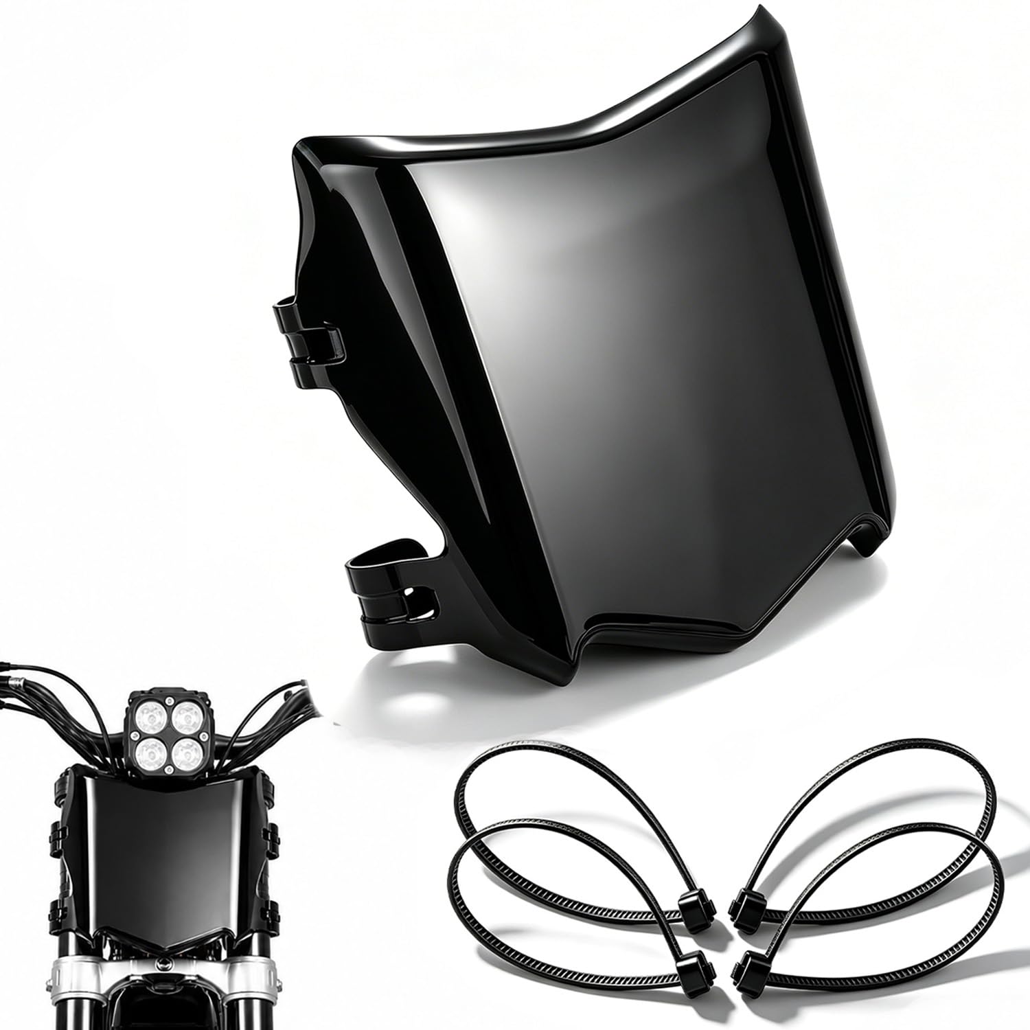 CHANGCHENG front plate mounted on trail bike demonstrating rugged styling benefit