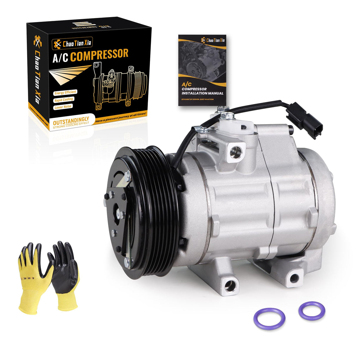 ChaoTianxia compressor front view showing full assembly and reliable OEM fit