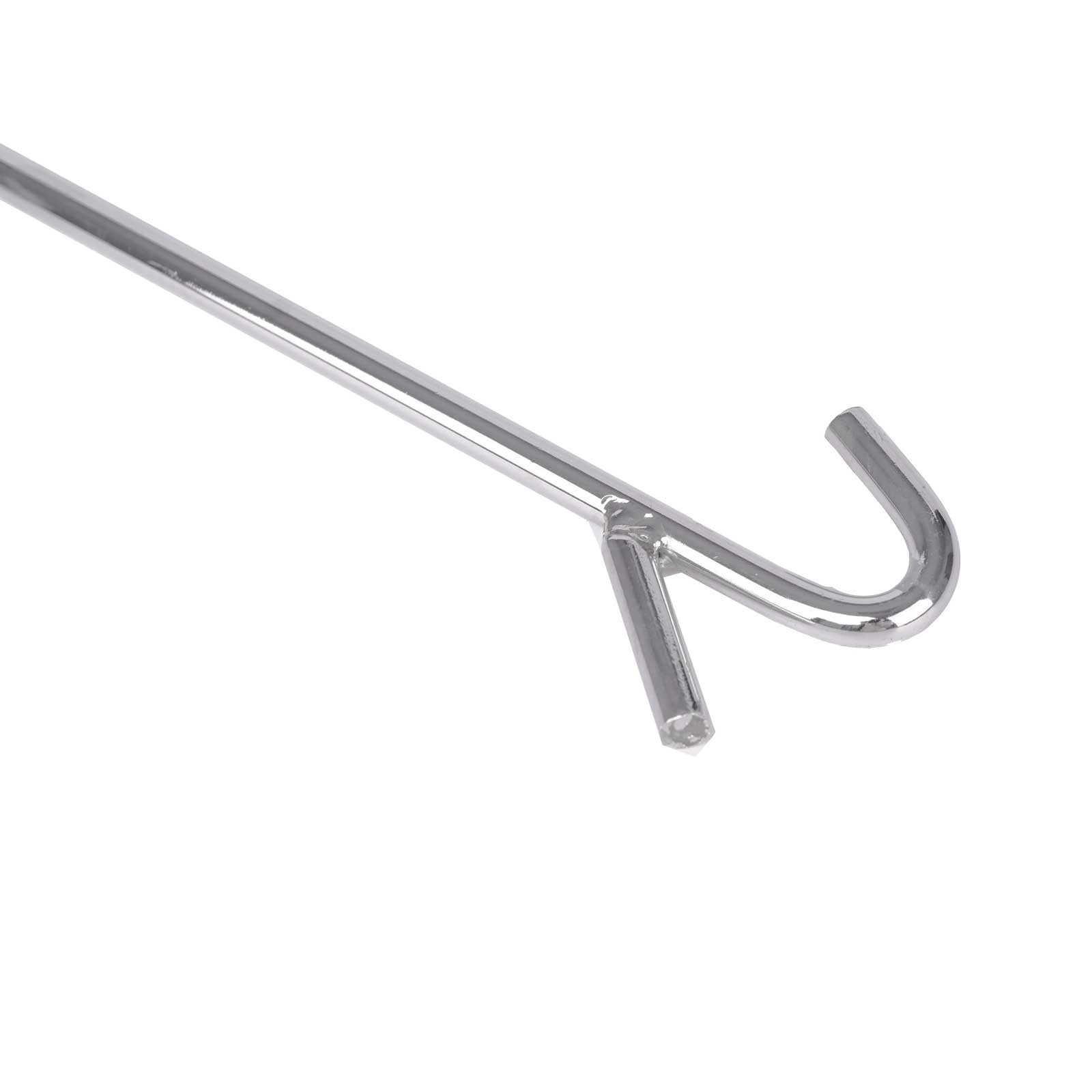 CHDT66 close-up of double-hook head and chrome finish, offers secure grip on pins