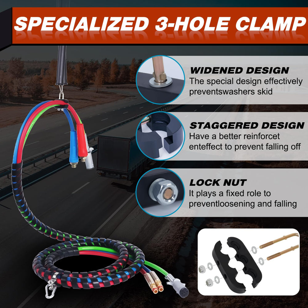 CheeMuii 3-in-1 stainless holder with anti-slip rubber pad securing hoses for stable, vibration-resistant hold
