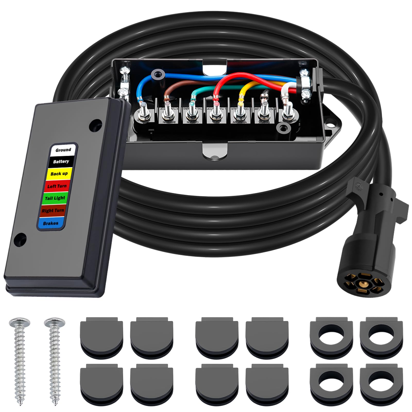 CheeMuii front view showing 7-way plug and junction box for reliable trailer connections