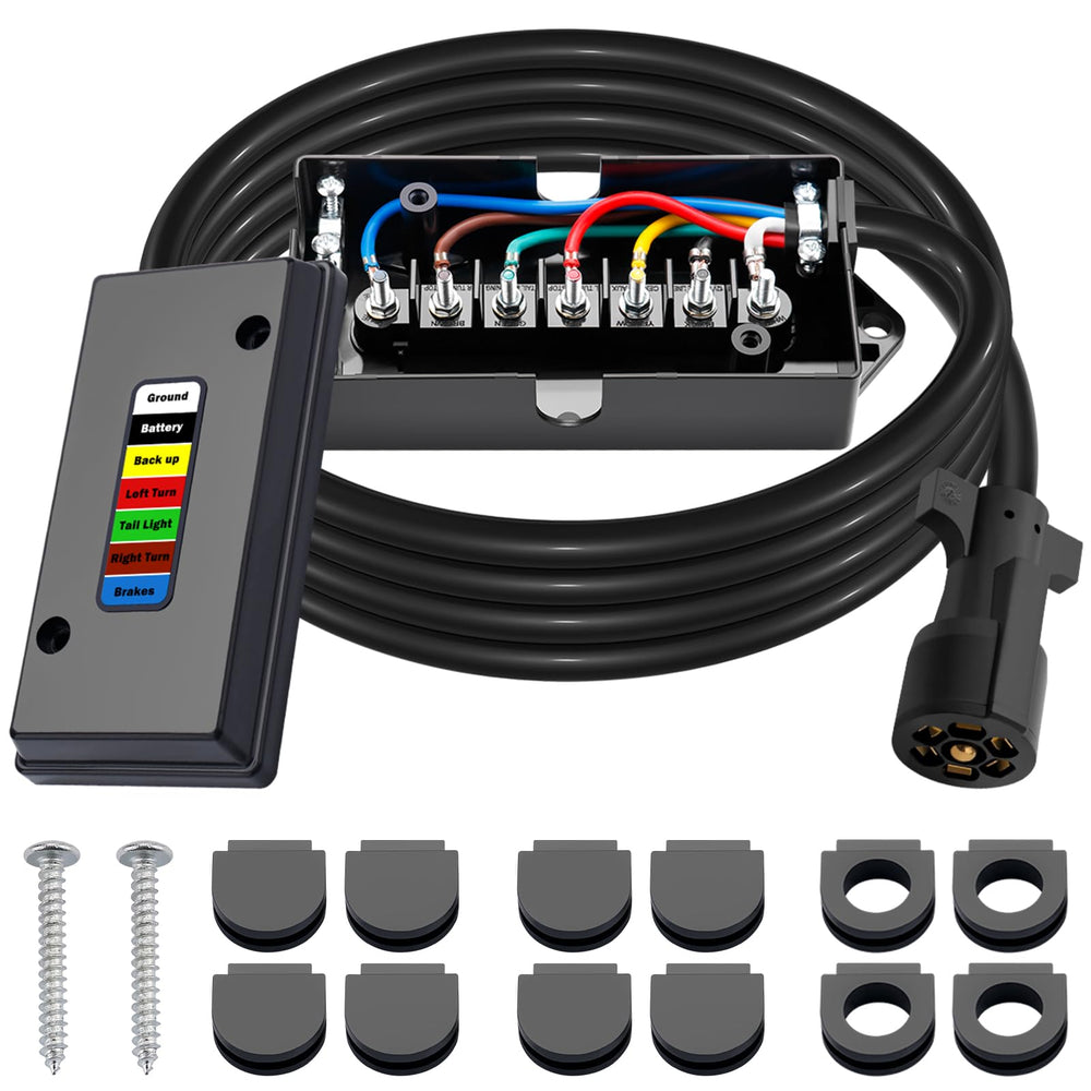 CheeMuii front view showing 7-way plug and junction box for reliable trailer connections
