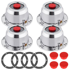 CheeMuii hub cap front view showing polished aluminum face and bolt pattern for reliable fit