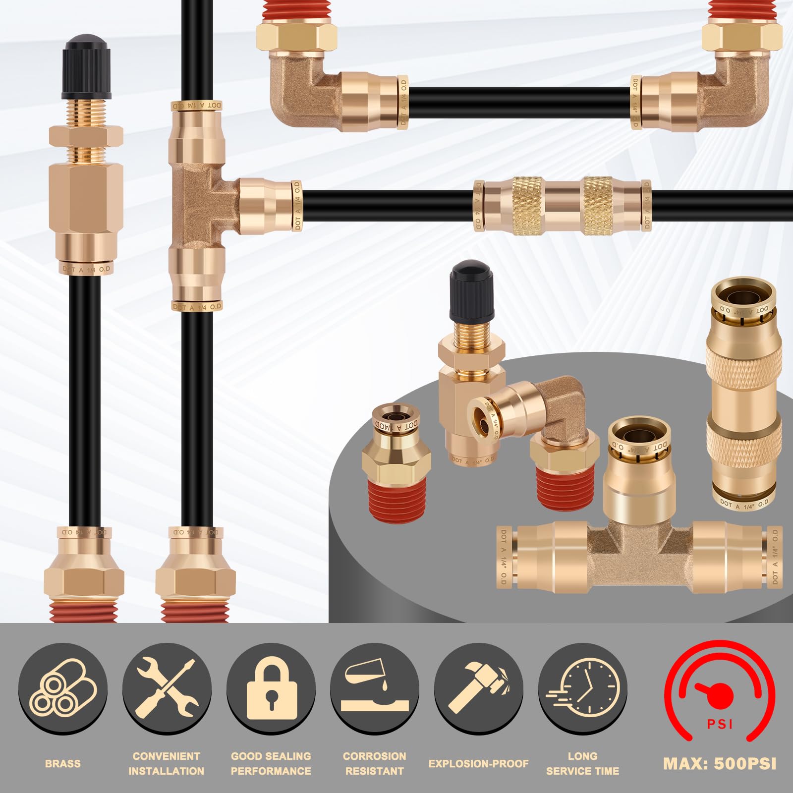 CheeMuii installed on a trailer air system demonstrating secure professional routing