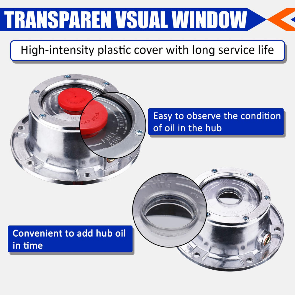 CheeMuii clear oil window close-up showing durable inspection visibility benefit