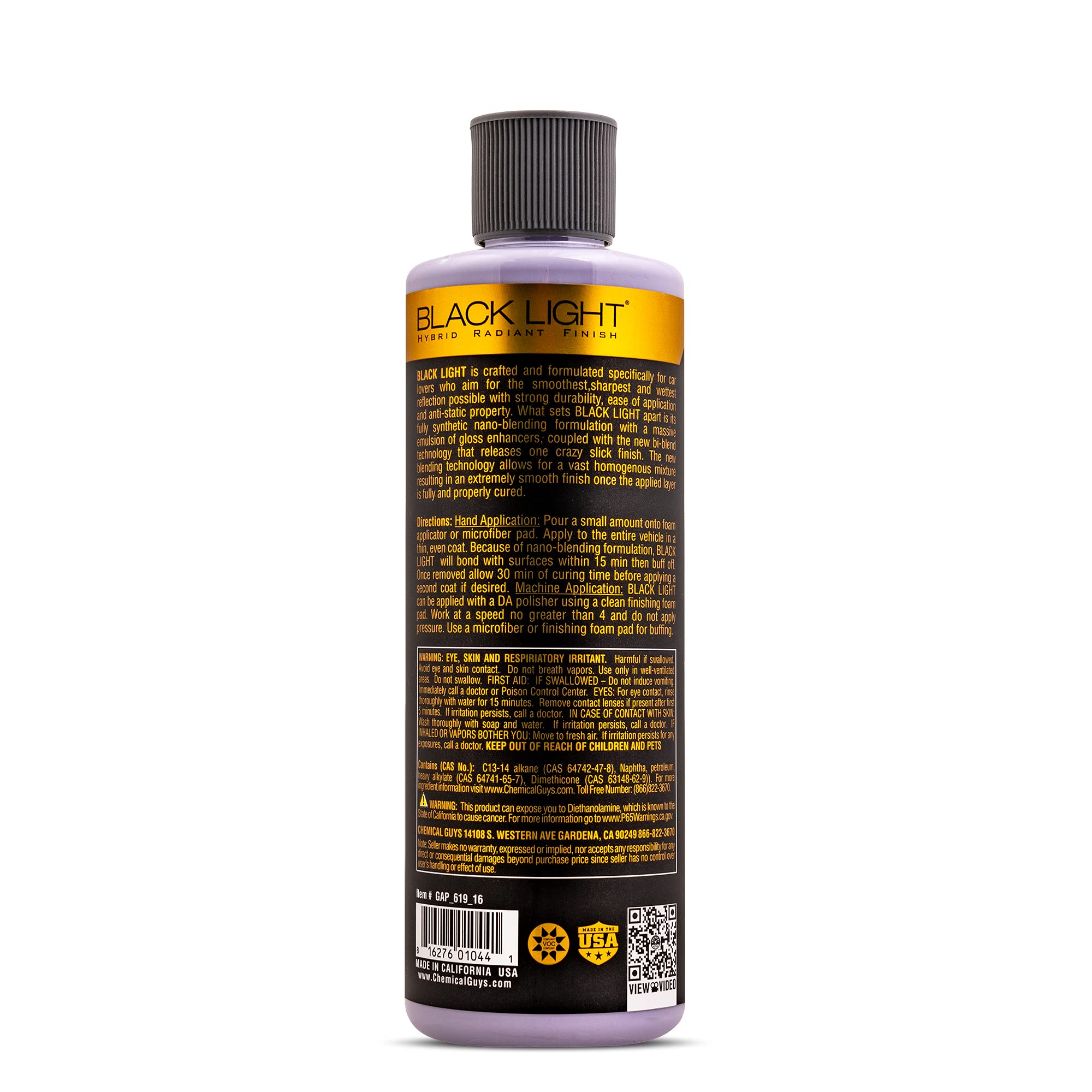 Chemical Guys 16 oz bottle side view highlighting size and pour spout