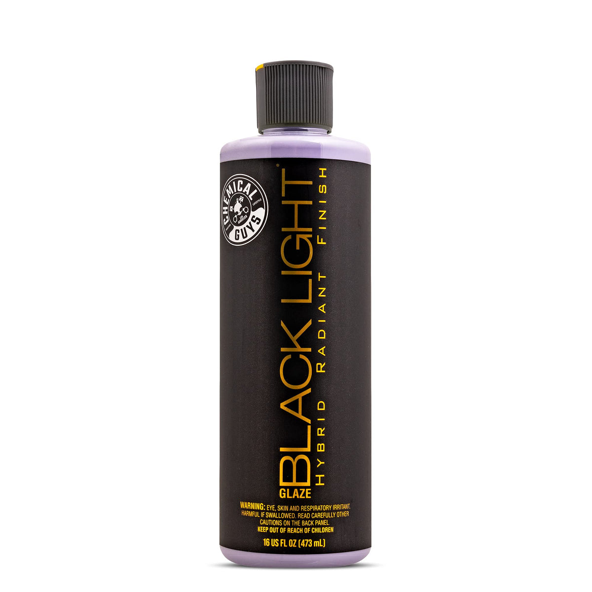 Chemical Guys bottle front label showing product and glossy appeal