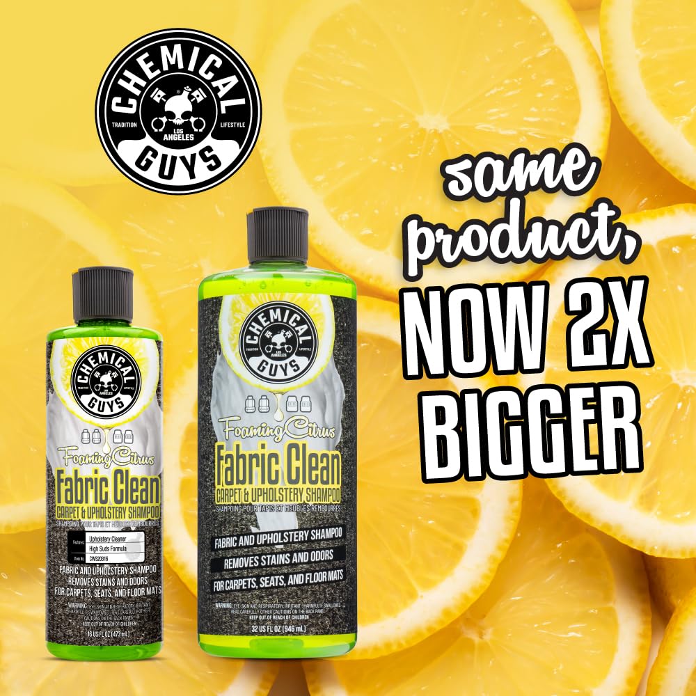 Chemical Guys 32 oz bottle next to hand to show size and portability