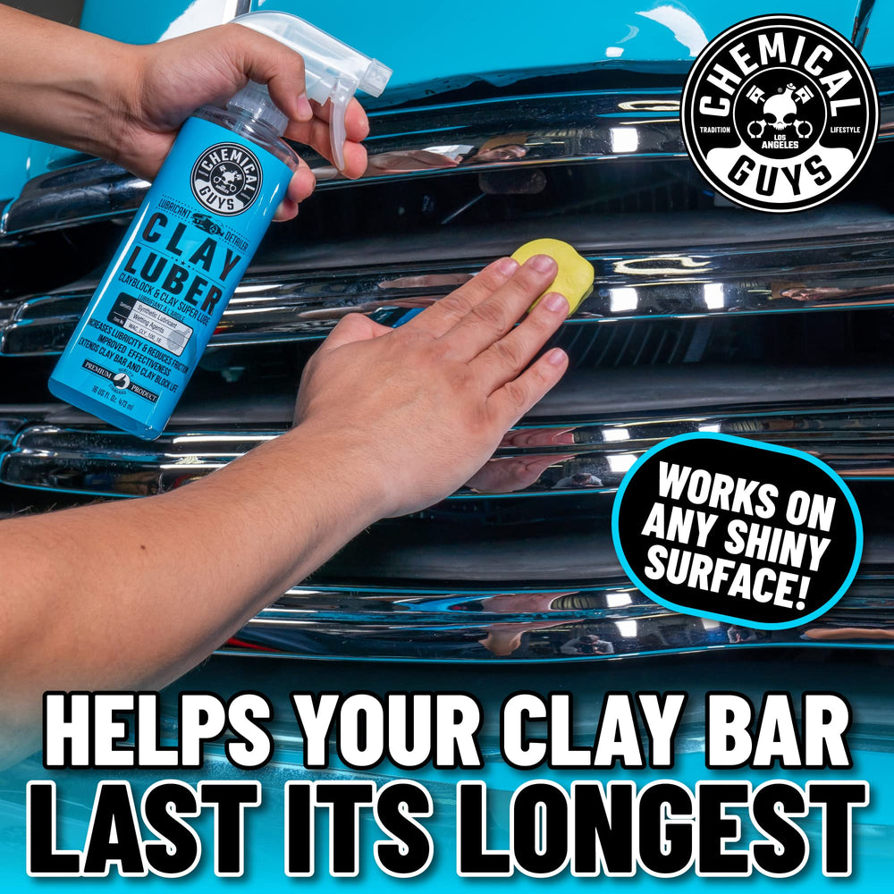 Chemical Guys clay and luber in use on car panel improving smoothness