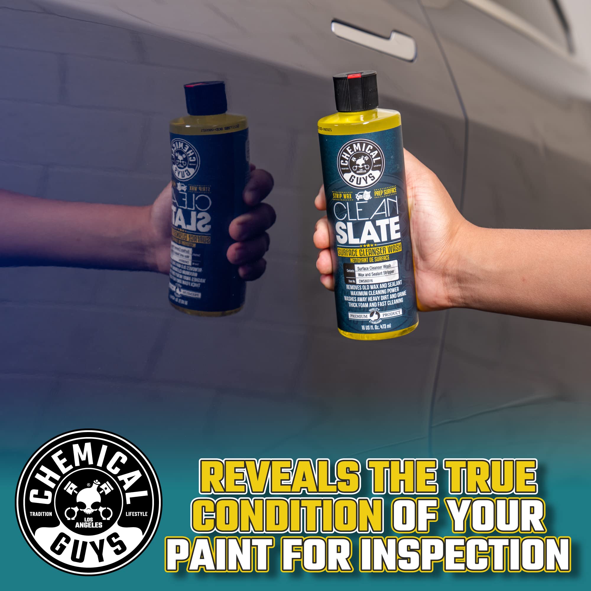Chemical Guys Clean Slate back label with directions and safe-use information visible