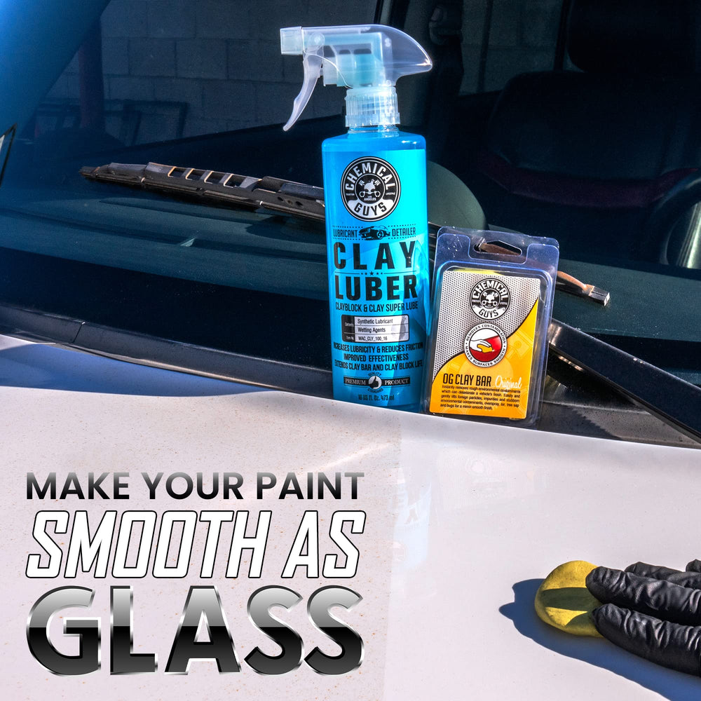 Chemical Guys kit contents laid out, displays complete tools for professional prep