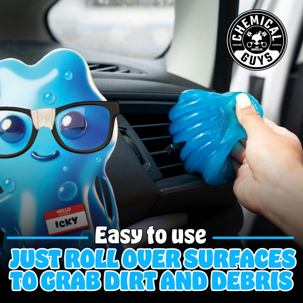 Chemical Guys set of three soft-bristle detailing brushes reaching vents and seams without scratching
