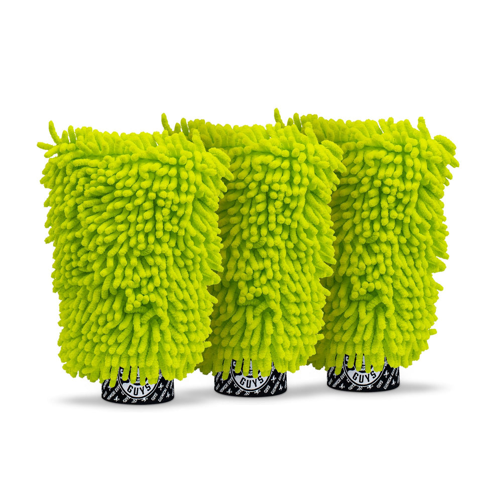 Chemical Guys Dually trio packaged lime green set displayed as a ready gift option