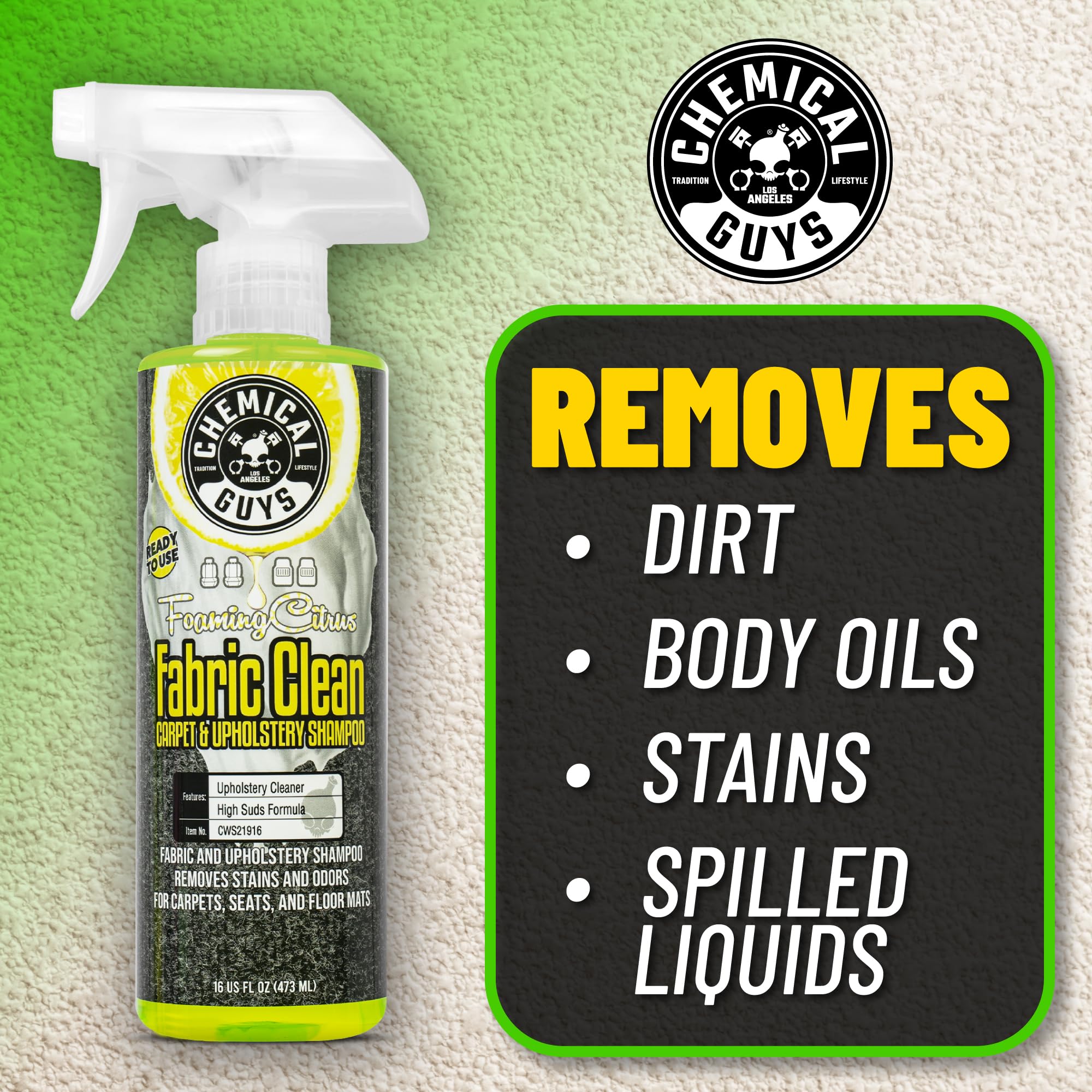 Chemical Guys close-up foam texture demonstrating cling and lifting dirt benefit