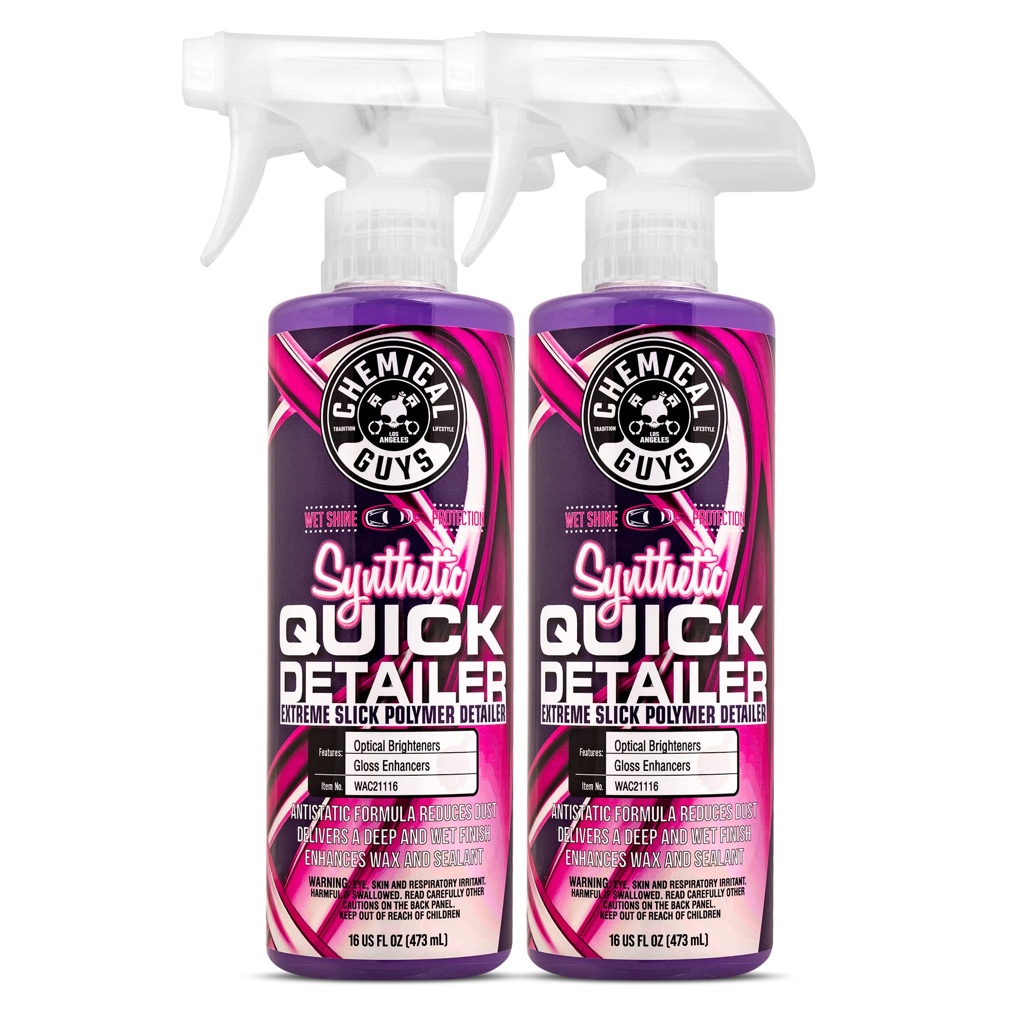 Chemical Guys front packaging showing two 16 oz bottles and glossy finish benefit