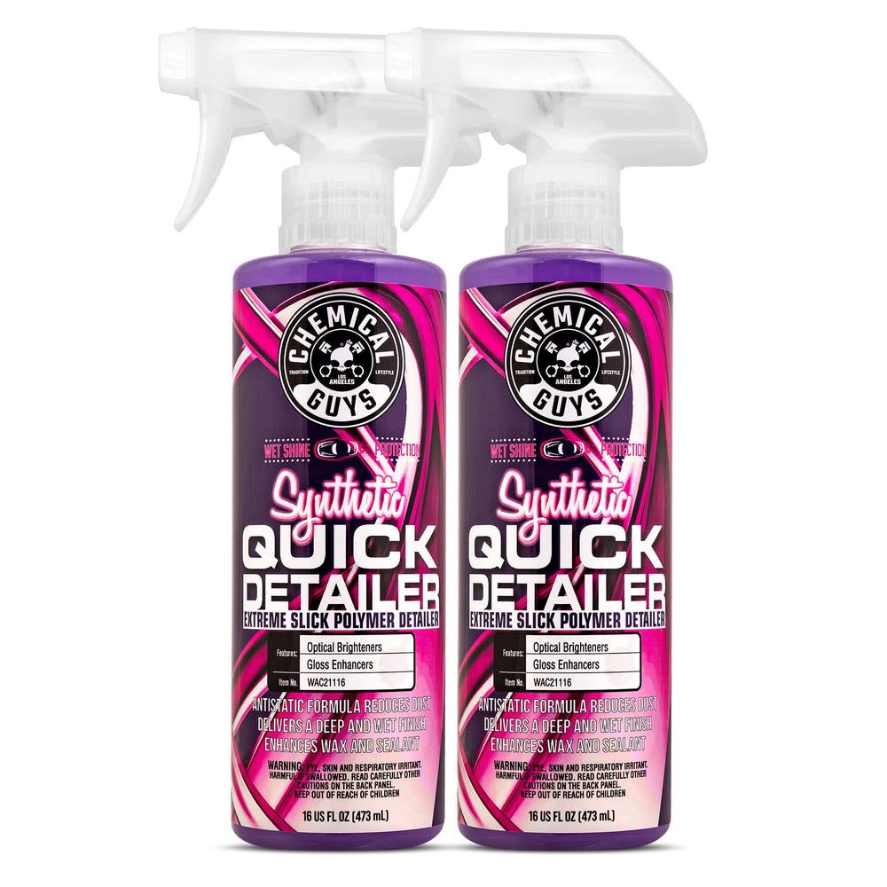 Chemical Guys front packaging showing two 16 oz bottles and glossy finish benefit