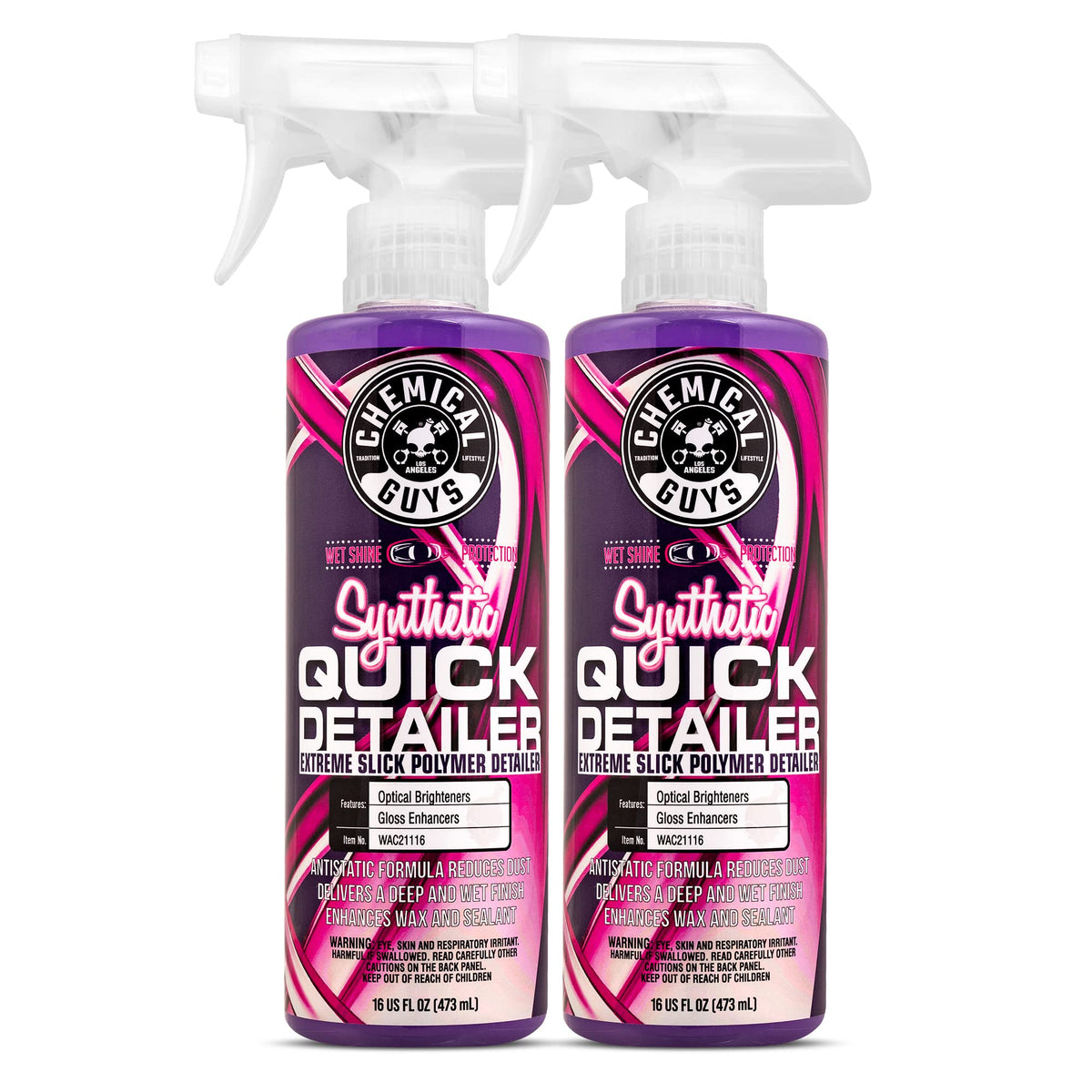 Chemical Guys front packaging showing two 16 oz bottles and glossy finish benefit