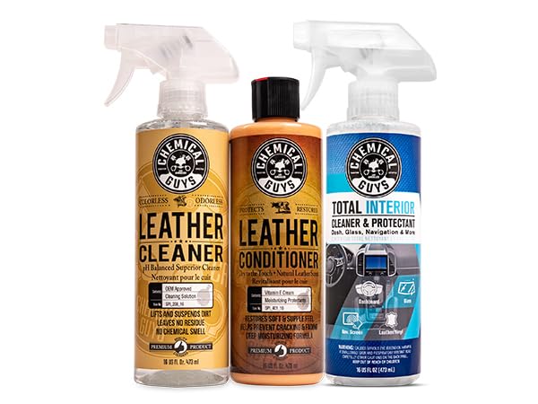 Chemical Guys front packaging bundle showing three bottles and labels for easy identification and confidence